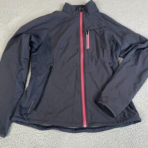Icebreaker GT Merino Jacket Womens Medium Black Pink Full Zip Base Layer